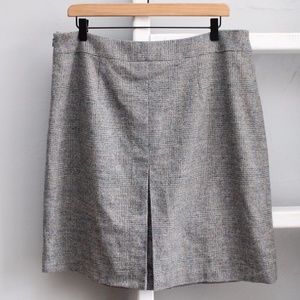 Brooks Brothers Gray Blue Tweed Wool Pleated Pencil Skirt Size 14 NWT